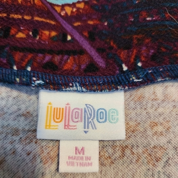 LulaRoe Black Red Abstract Skirt Women's Medium M Stretch Wide Waistband EUC - Picture 5 of 7